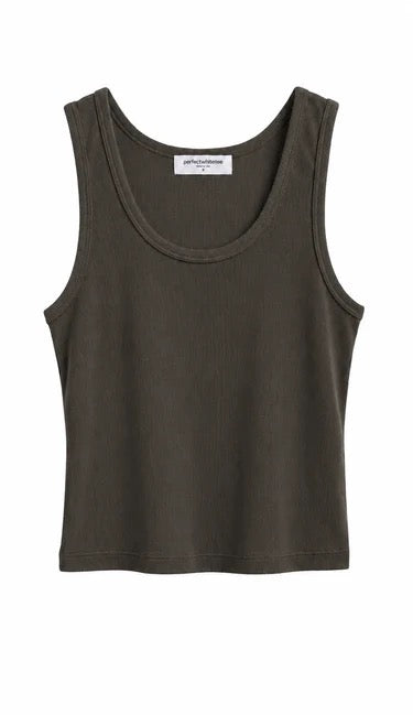 perfectwhitetee Blondie Tank - Dark Olive