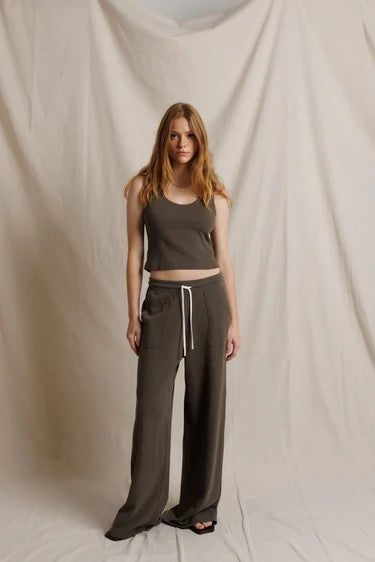 perfectwhitetee Noa Pant - Dark Olive