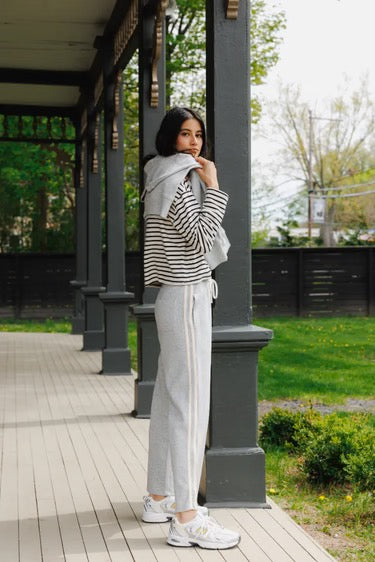 perfectwhitetee Claud Track Pant - Heather Grey