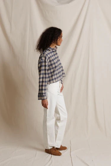 perfectwhitetee Tate Button Up - Sugar Plaid