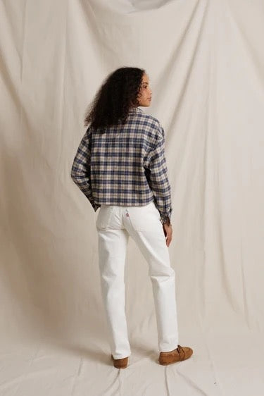perfectwhitetee Tate Button Up - Sugar Plaid