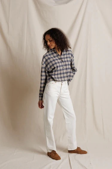 perfectwhitetee Tate Button Up - Sugar Plaid