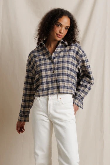 perfectwhitetee Tate Button Up - Sugar Plaid