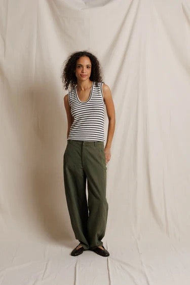 perfectwhitetee Tracy Tank - Natural Black Stripe