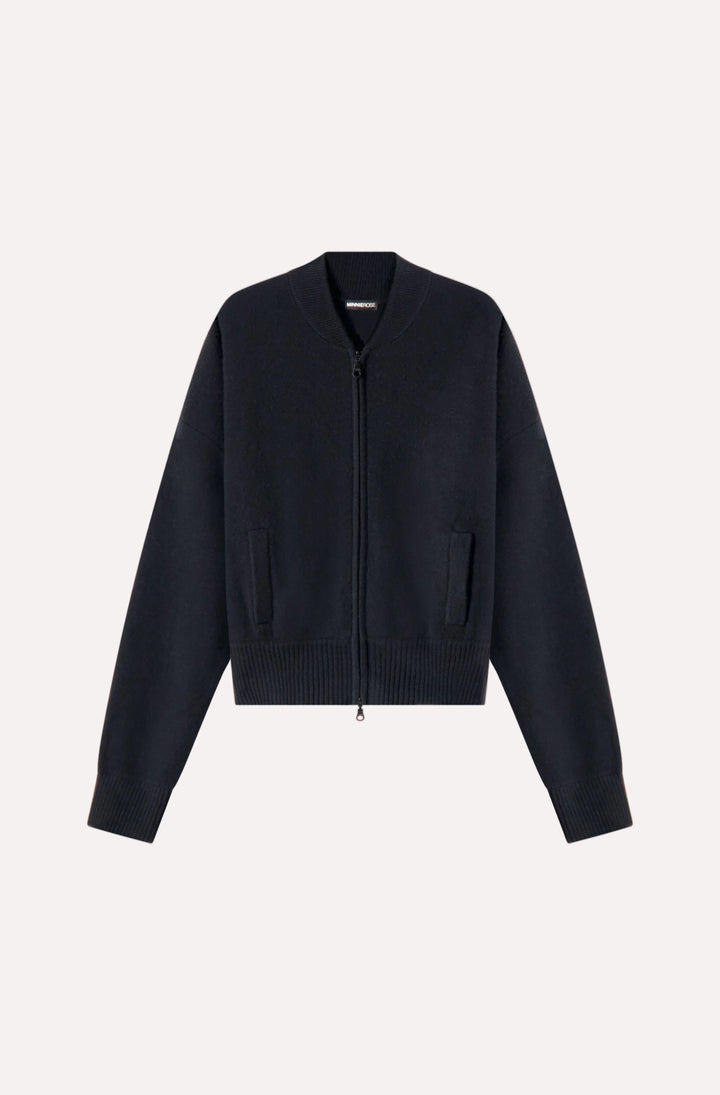 Minnie Rose Cashmere Cropped Bomber