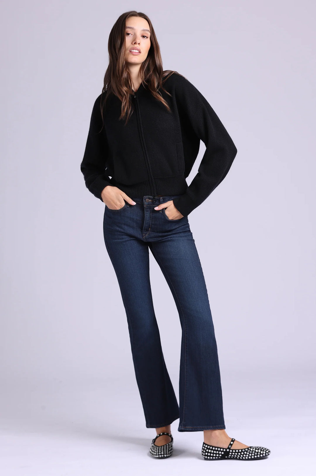Minnie Rose Cashmere Cropped Bomber
