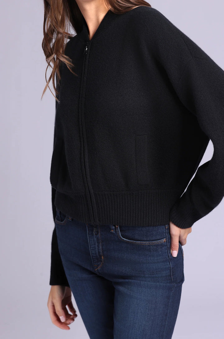 Minnie Rose Cashmere Cropped Bomber