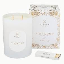 Linnea 2-wick candle - pinewood