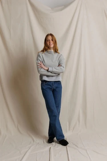 Perfect White Tee Arden Terry Mock Neck