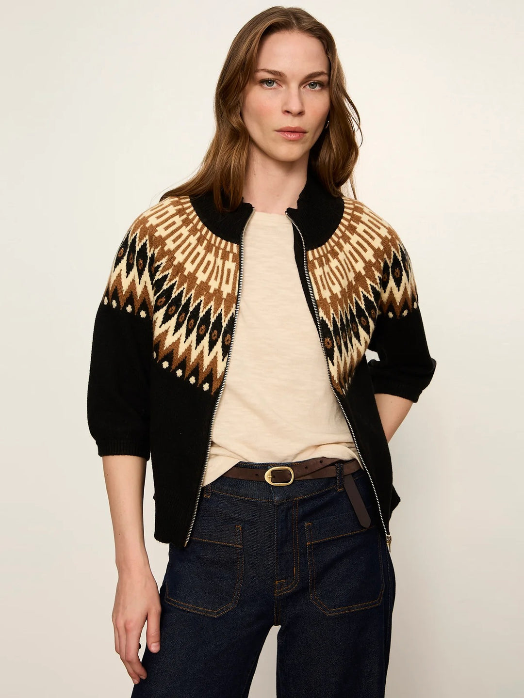 Sanctuary Fairisle Zip Up Poconos