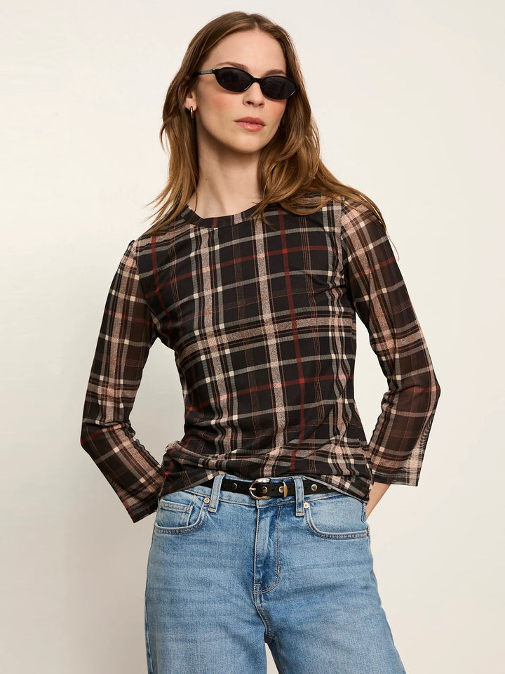 Sanctuary Mesh 3/4 Sleeve Top