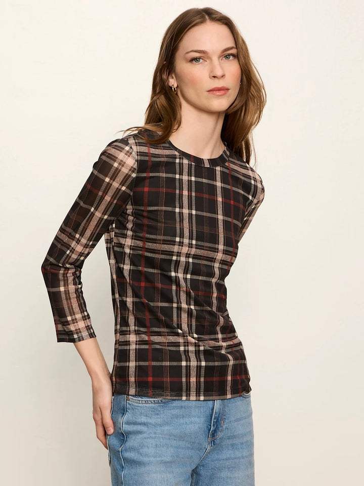 Sanctuary Mesh 3/4 Sleeve Top
