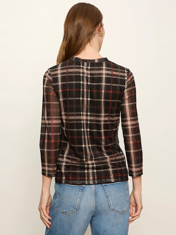 Sanctuary Mesh 3/4 Sleeve Top