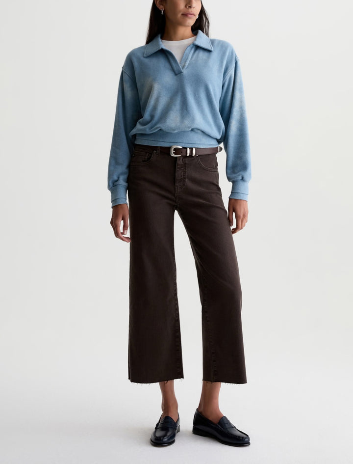 AG Saige Wide Leg Cropped Jean - Sulfur Burnt Umber