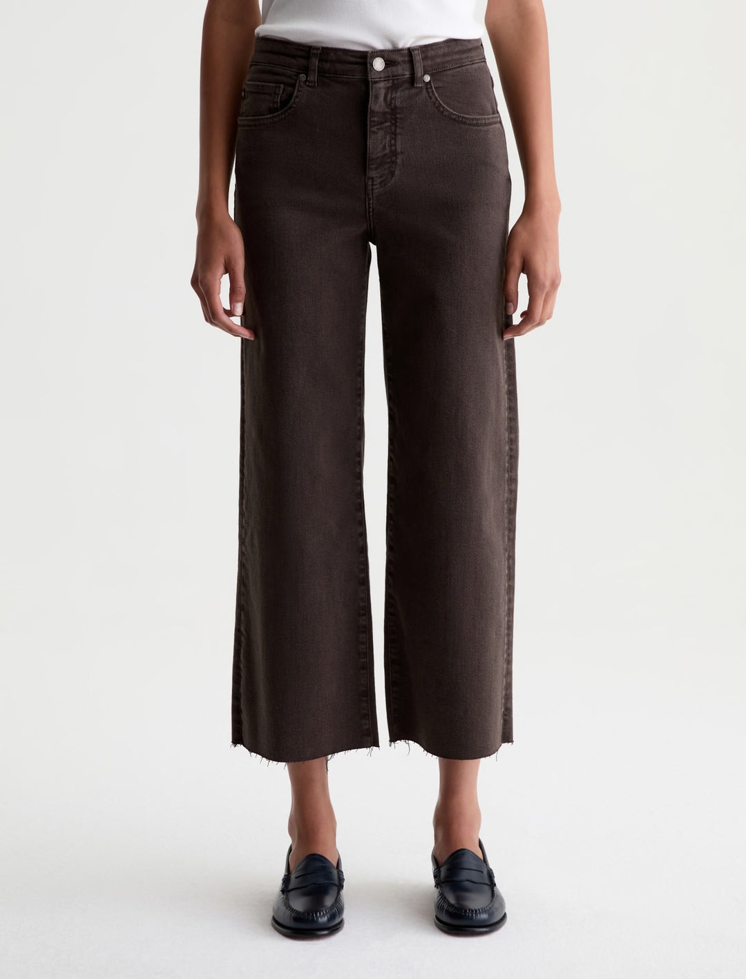 AG Saige Wide Leg Cropped Jean - Sulfur Burnt Umber