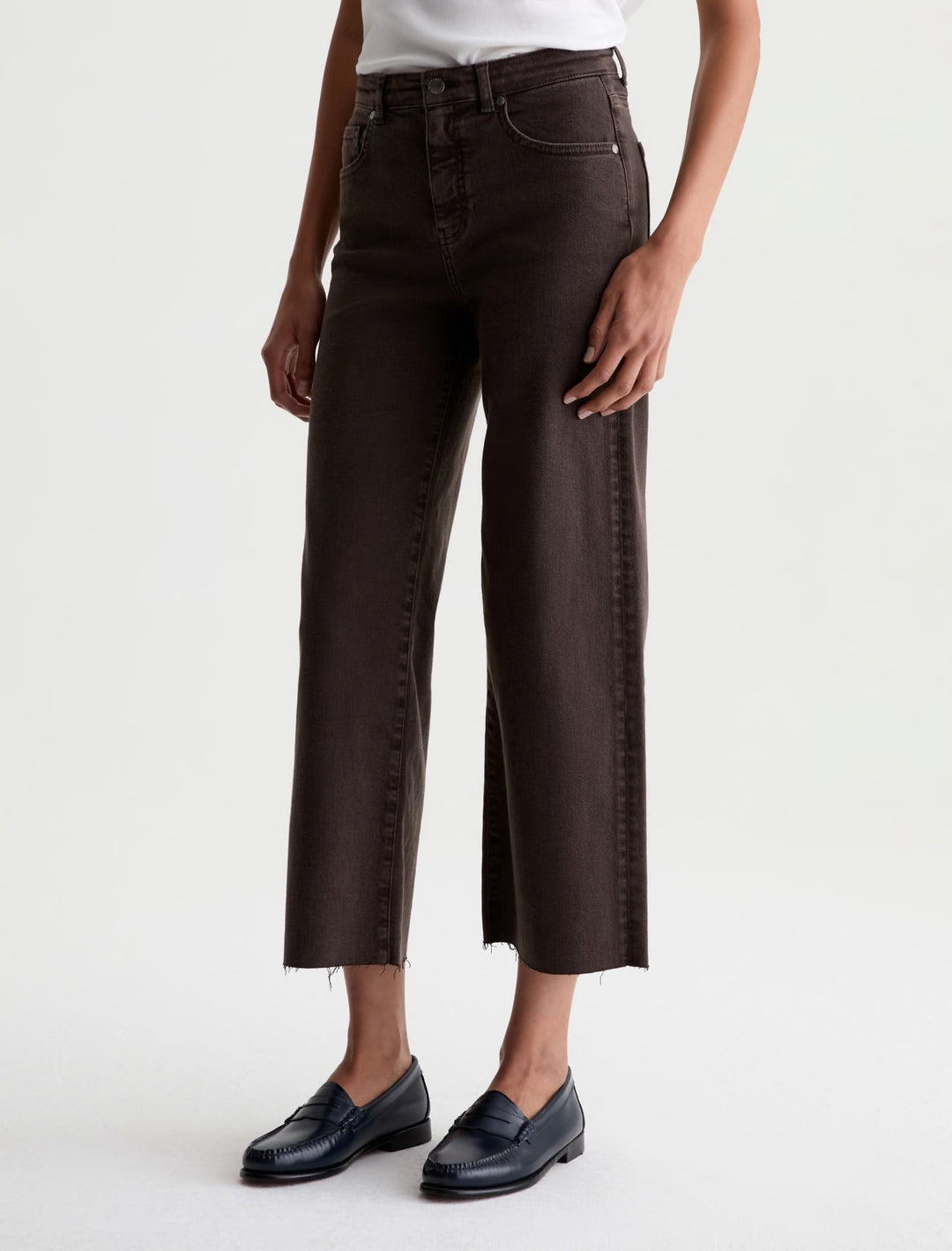 AG Saige Wide Leg Cropped Jean - Sulfur Burnt Umber