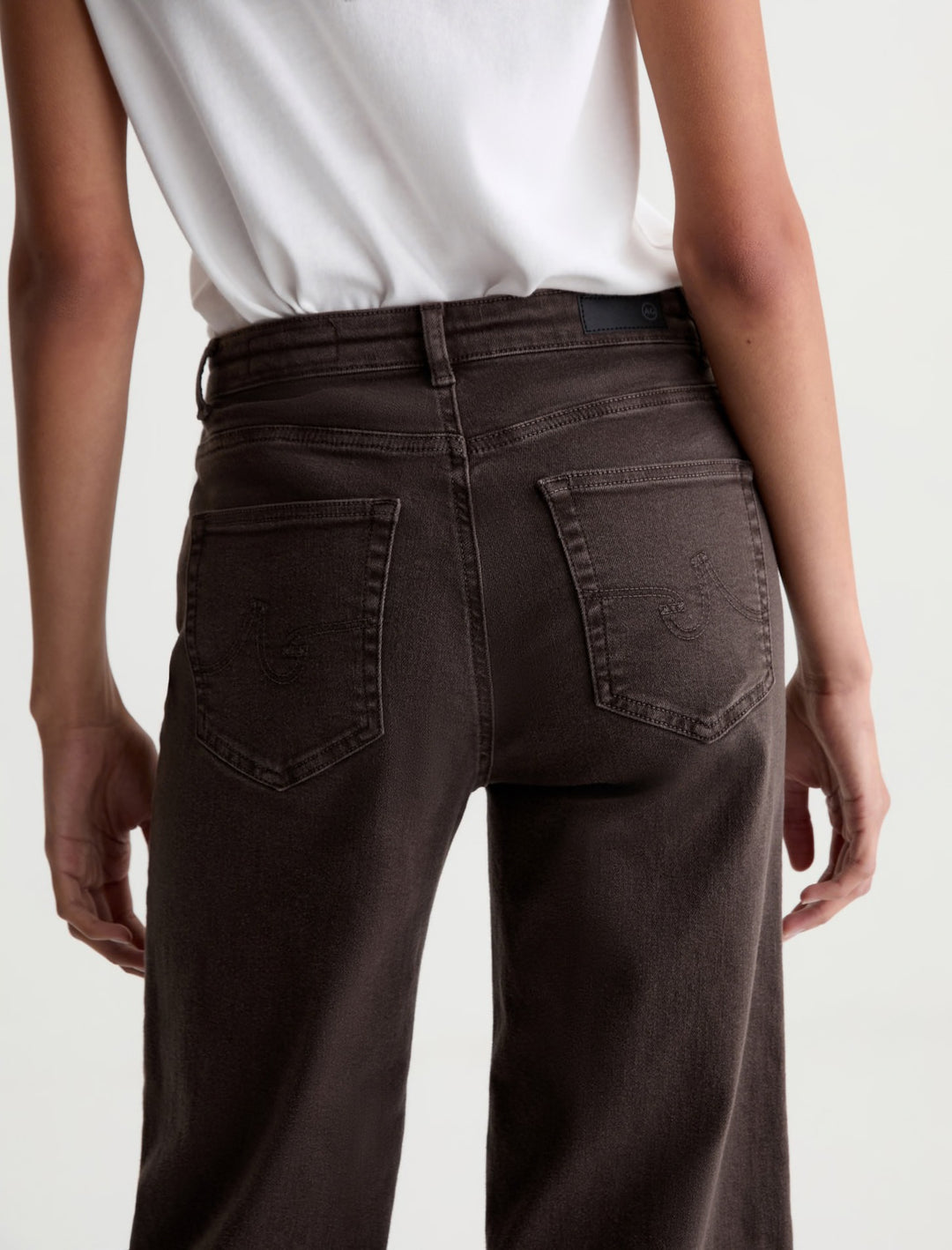 AG Saige Wide Leg Cropped Jean - Sulfur Burnt Umber