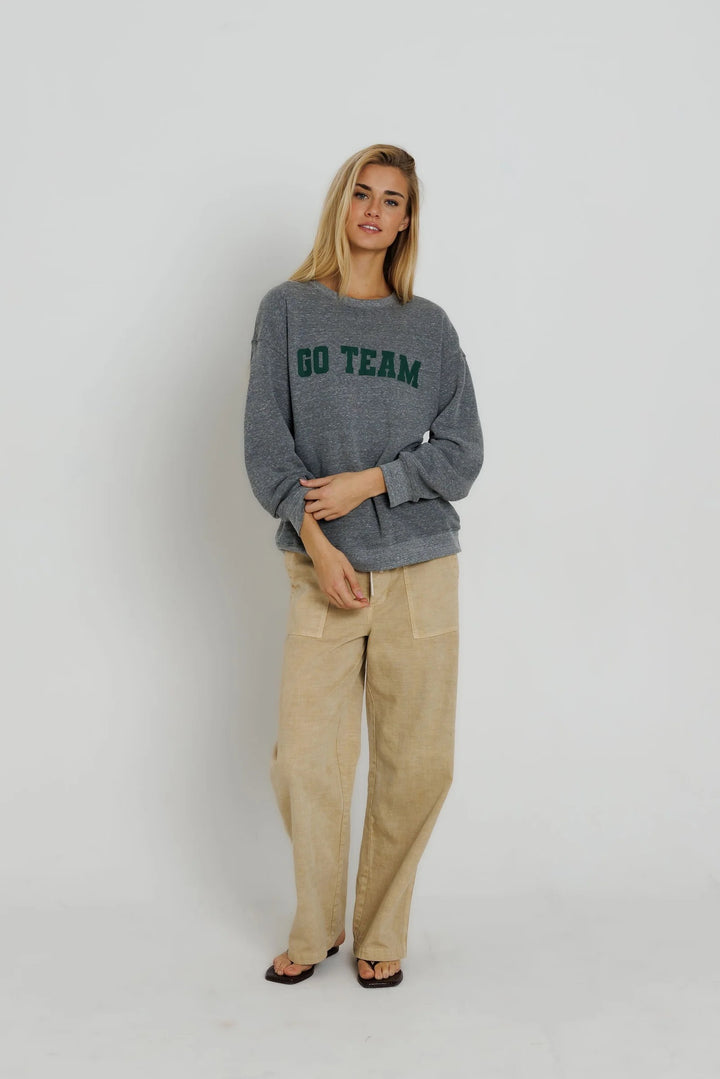 Sunny Somewhere Go Team Oversized Crew Sweatshirt