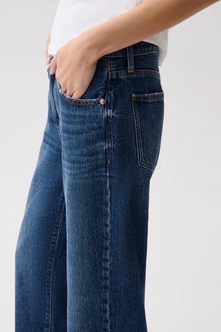 Pistola Lexi Mid Rise Bowed Straight Jean - Moonwave