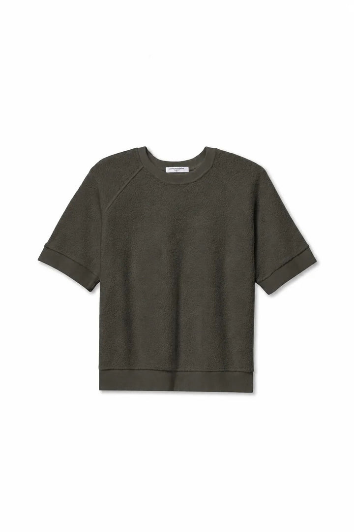 Perfectwhitetee Ziggy Short Sleeved Sweatshirt - Dark Olive