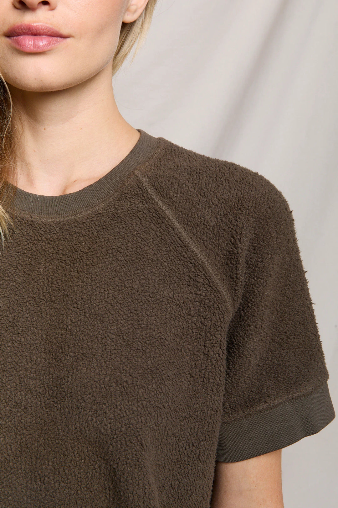 Perfectwhitetee Ziggy Short Sleeved Sweatshirt - Dark Olive