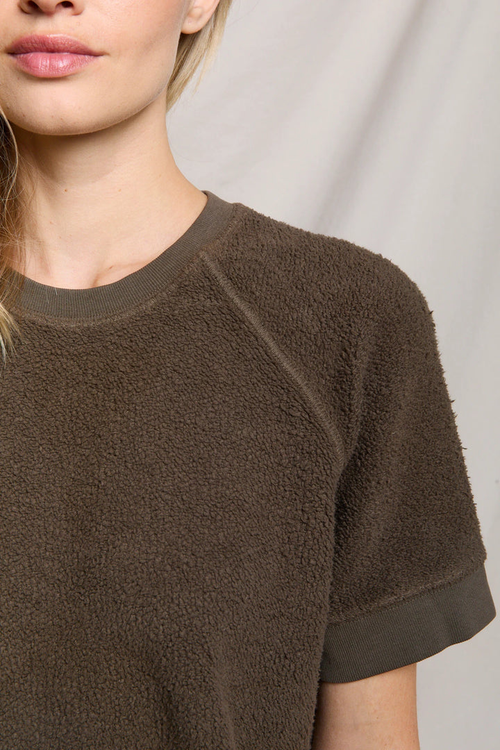 Perfectwhitetee Ziggy Short Sleeved Sweatshirt - Dark Olive