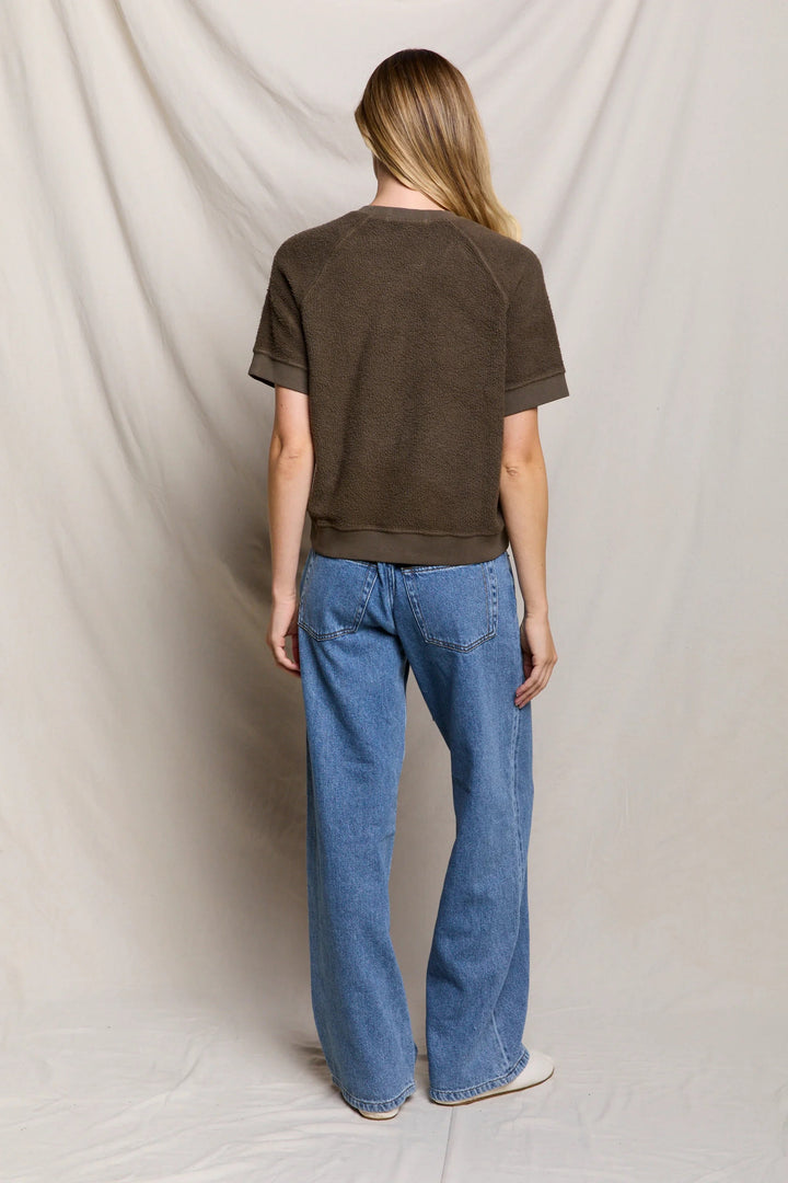 Perfectwhitetee Ziggy Short Sleeved Sweatshirt - Dark Olive