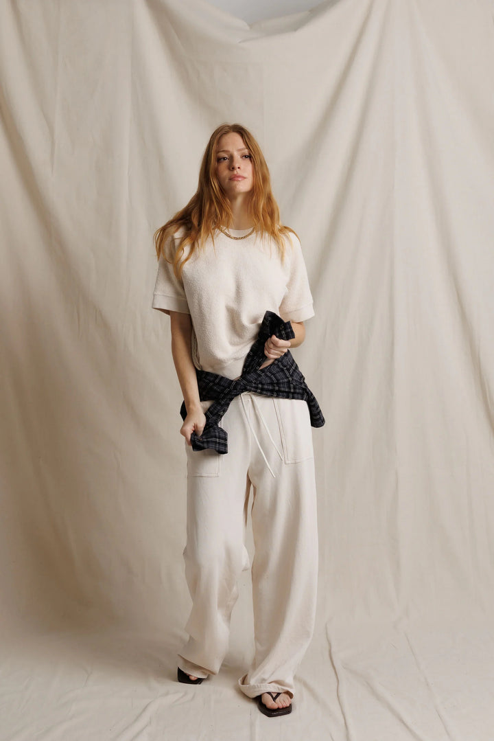 perfectwhitetee Ziggy Short Sleeve Sweatshirt - Sugar
