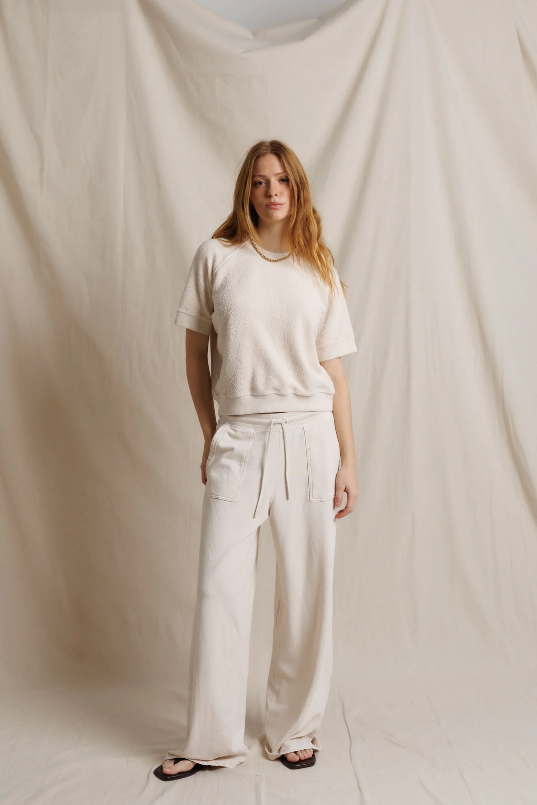 perfectwhitetee Ziggy Short Sleeve Sweatshirt - Sugar