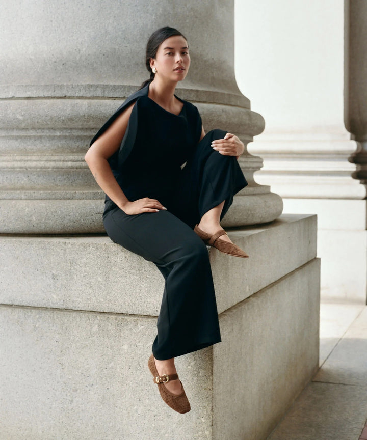 Dolce Vita Mikela Perforated Suede Ballett Flats - Cocoa