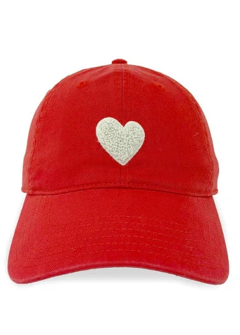 Kerri Rosenthal Imperfect Chenille Heart Hat Red