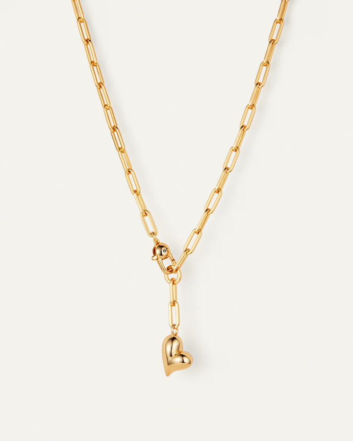Jenny Bird Puffy Heart Necklace- Gold
