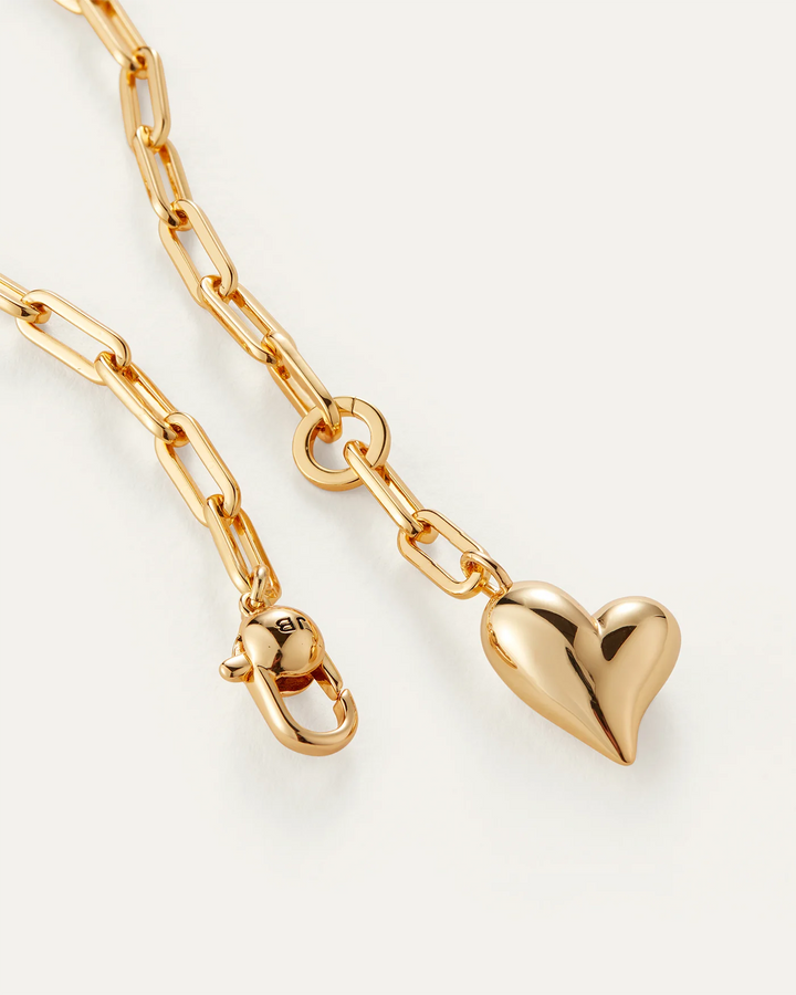Jenny Bird Puffy Heart Necklace- Gold
