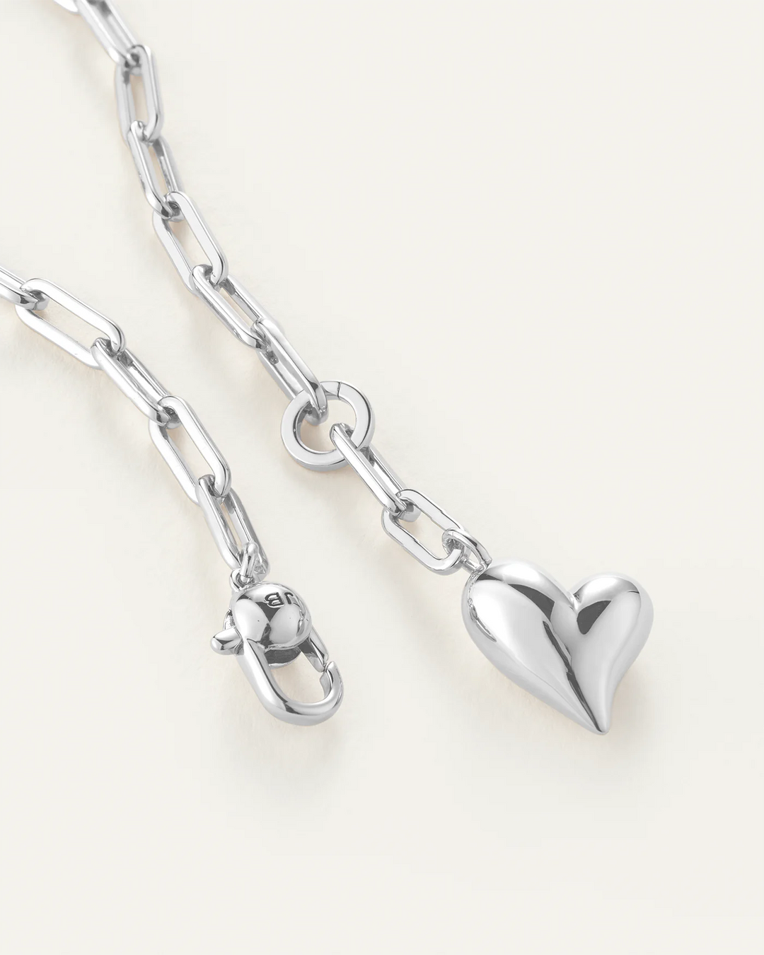 Jenny Bird Puffy Heart Necklace- Silver