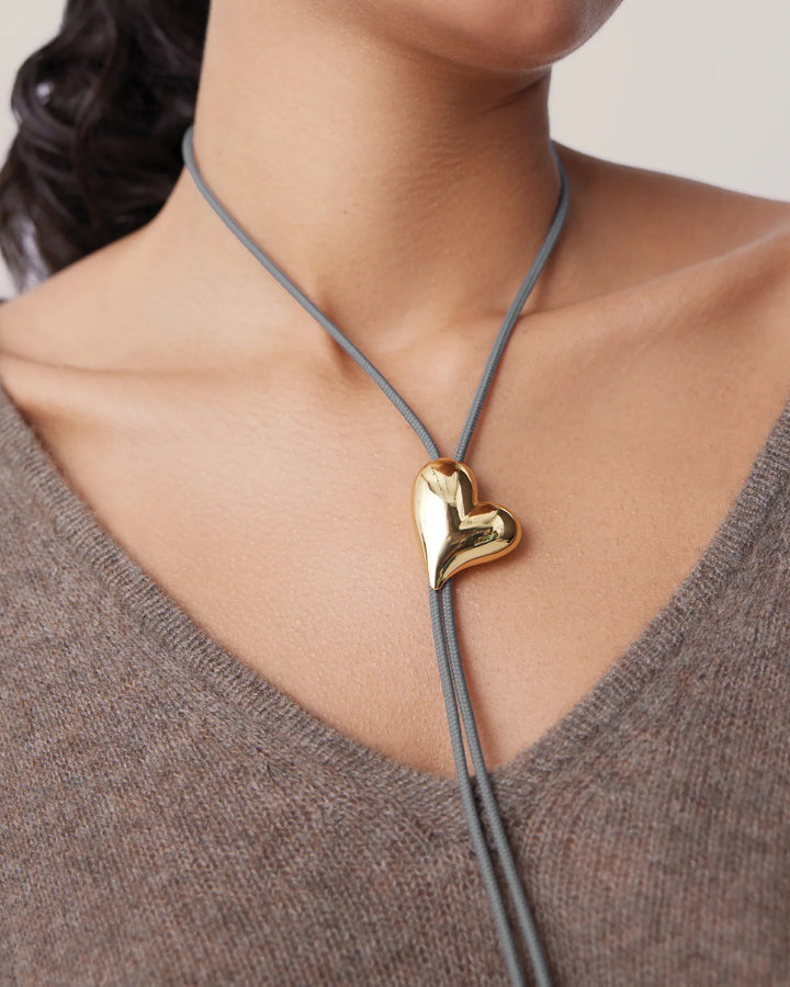 Jenny Bird Art Heart Bolo Tie Gold - EQUATION 