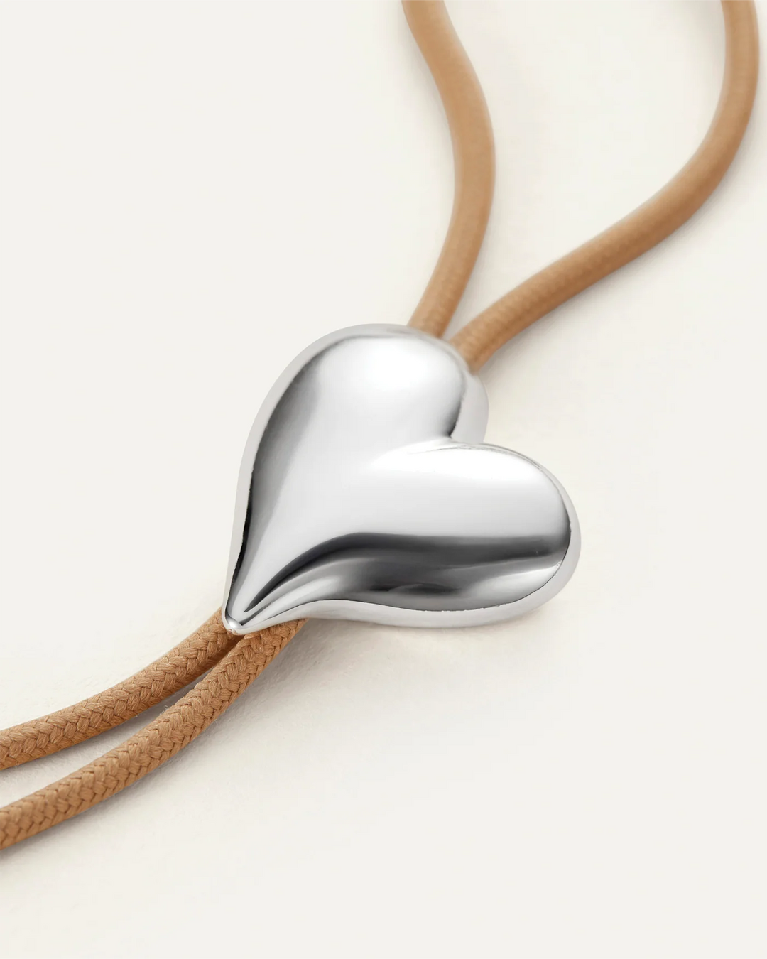 Jenny Bird Art Heart Bolo Tie Silver