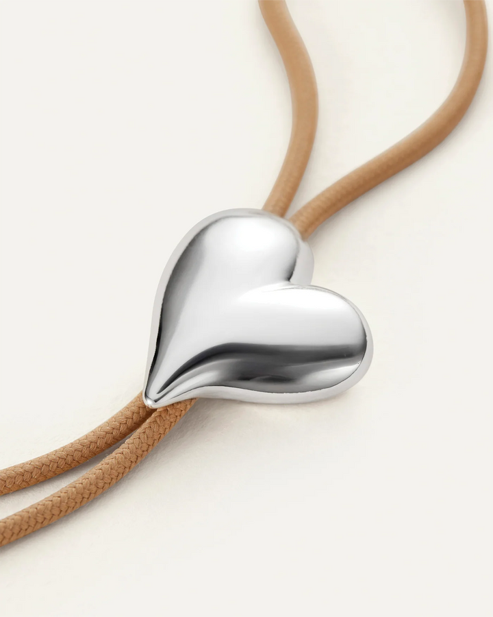 Jenny Bird Art Heart Bolo Tie Silver