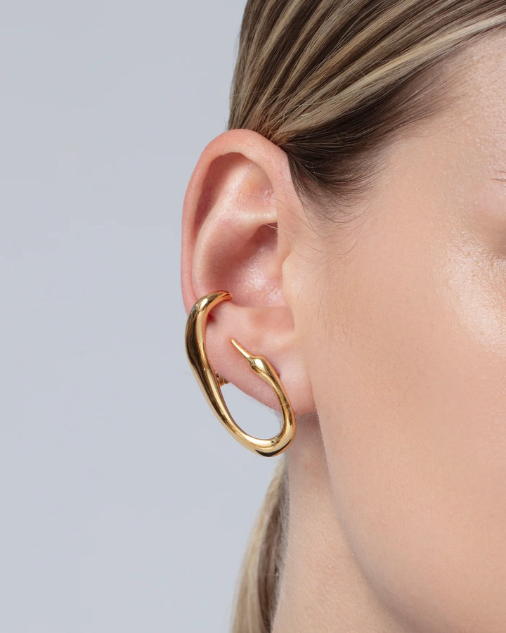 Jenny Bird Egret Climber Earrings Gold