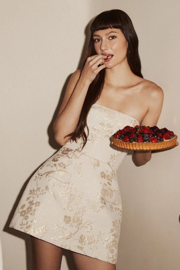 Amanda Uprichard Bethany Strapless Romper