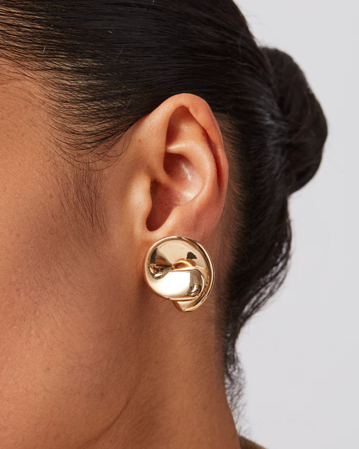 Jenny Bird Gold Rio Button Earrings