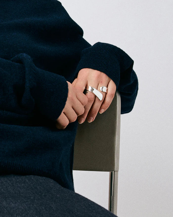 Jenny Bird Silver Solene Double Ring