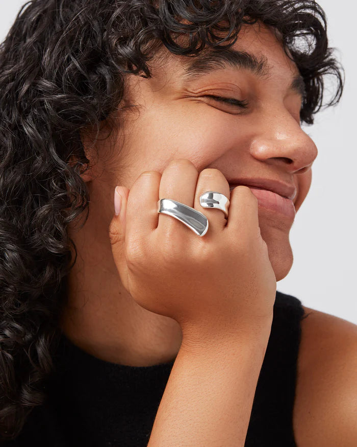 Jenny Bird Silver Solene Double Ring