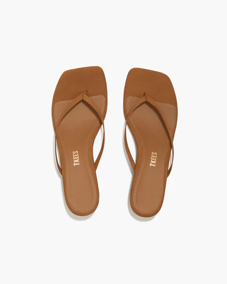 TKEES Square Toe Julia Suede - Camel