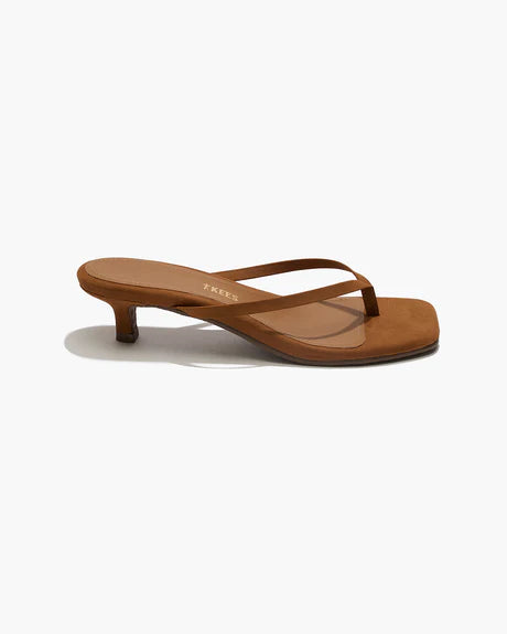 TKEES Square Toe Julia Suede - Camel