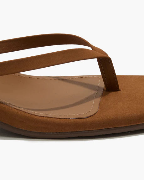 TKEES Square Toe Julia Suede - Camel