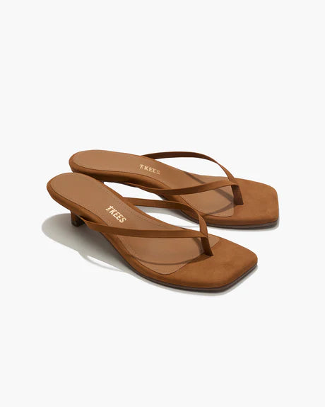 TKEES Square Toe Julia Suede - Camel