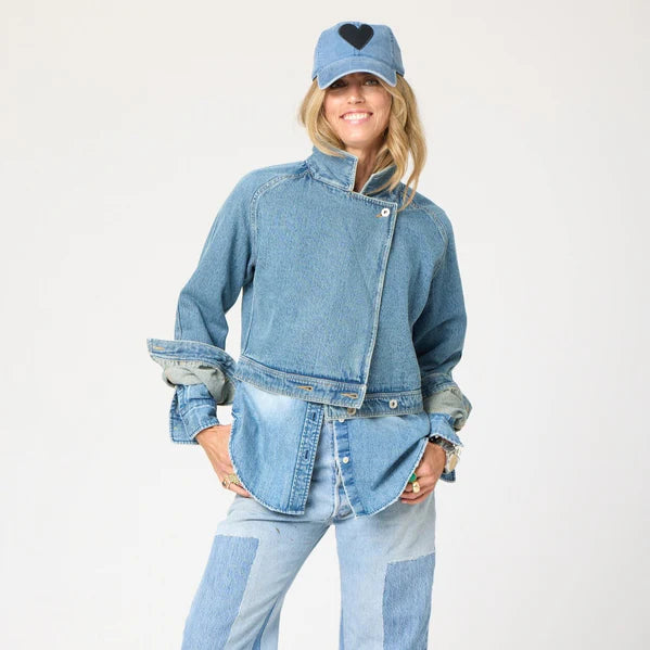 Kerri Rosenthal Baseball Hat Denim Imperfect Heart