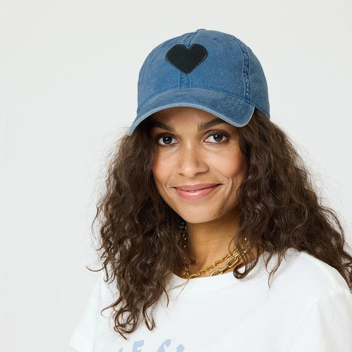 Kerri Rosenthal Baseball Hat Denim Imperfect Heart