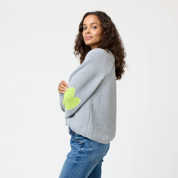 Kerri Rosenthal Ricki Imperfect Heart Sweater Grey