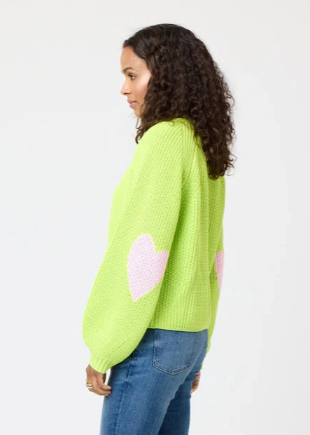 Kerri Rosenthal Ricki Imperfect Heart Sweater Green